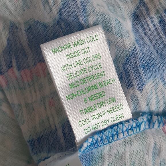 Lilly Pulitzer Arya Tank Top Into The Deep Racerback Womens XS Beach Resort Blue - Picture 6 of 8